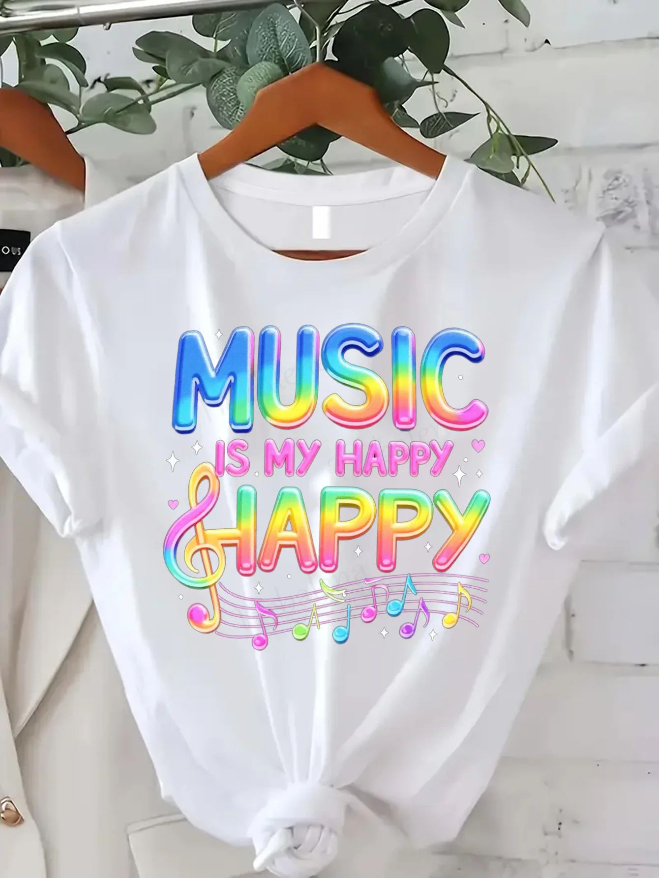 Женская футболка с радужной музыкой, женская футболка, милая и сексуальная повседневная футболка, наряд Happy Vibes
Женская футболка с радужной музыкой, женская футболка, милая и сексуальная повседневная футболка, наряд Happy Vibes