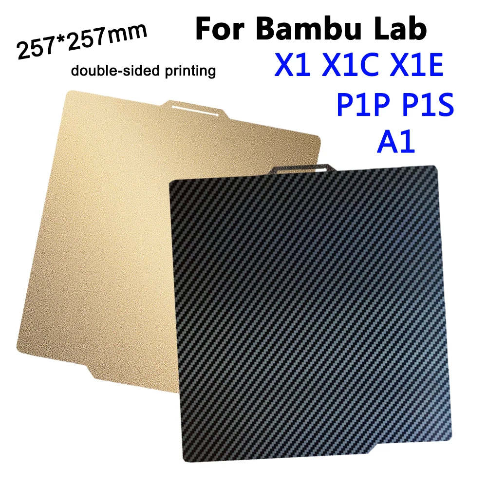 PEI Sheet ПЭТ Углеродное волокно для Bambu Lab P1P X1 A1 Печатающая пластина 257*257 мм Лист пружинной стали для Bambulab P1S X1C
PEI Sheet ПЭТ Углеродное волокно для Bambu Lab P1P X1 A1 Печатающая пластина 257*257 мм Лист пружинной стали для Bambulab P1S X1C