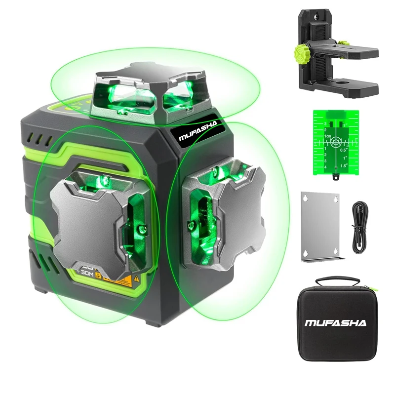 High Precision 12 Green Line Laser Level Rechargeable InDoor & Outdoor Self Leveling 3*360° Laser Level for Construction LG-3D2
High Precision 12 Green Line Laser Level Rechargeable InDoor & Outdoor Self Leveling 3*360° Laser Level for Construction LG-3D2