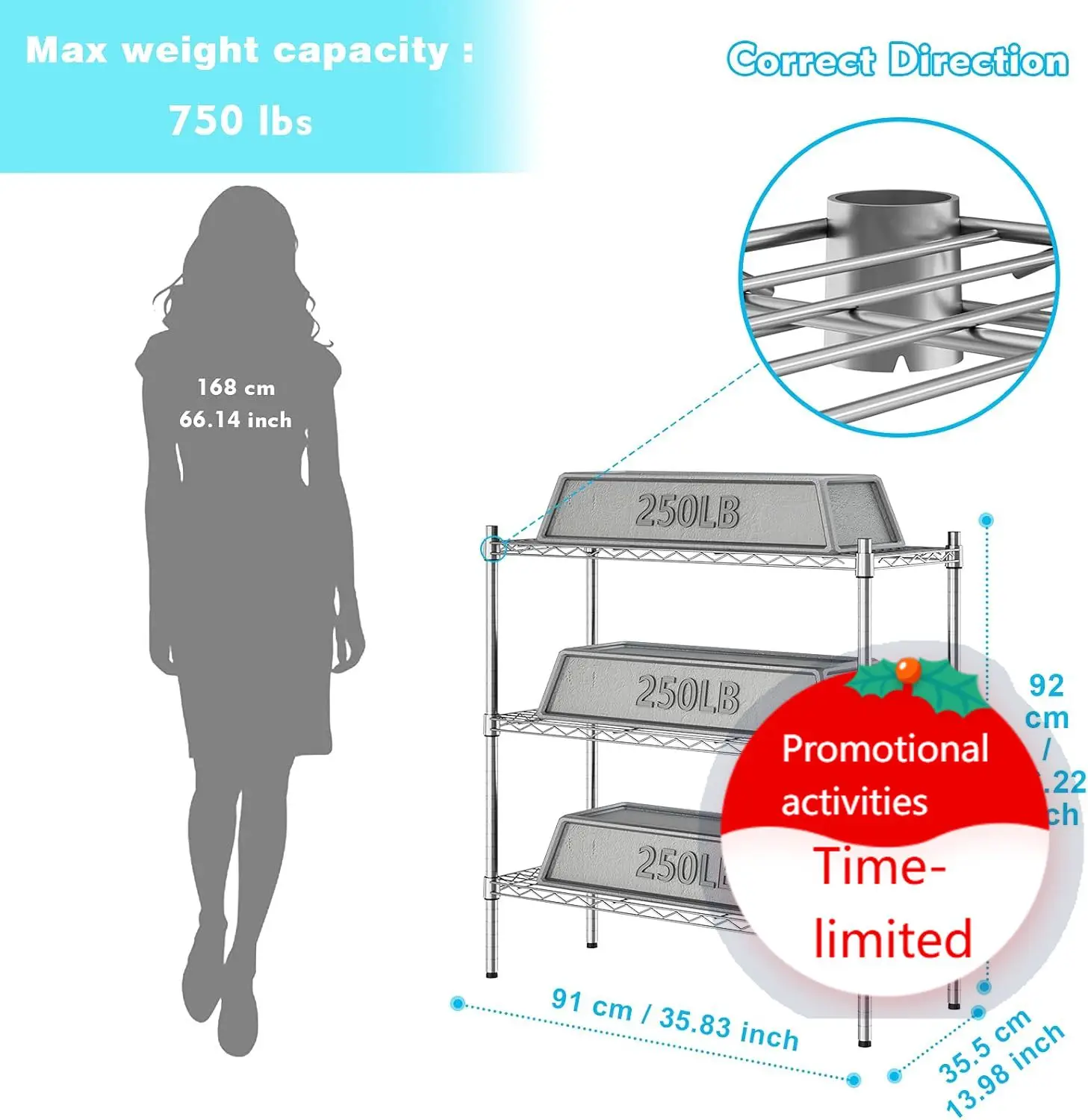 Auslar 3-Shelf Storage Wire Shelves Heavy Duty 3 Tiers Standing Shelving Units Adjustable Metal Organizer Wire Rack, Chrome
Auslar 3-Shelf Storage Wire Shelves Heavy Duty 3 Tiers Standing Shelving Units Adjustable Metal Organizer Wire Rack, Chrome