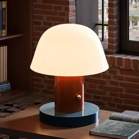 Mushroom Table Lamp Warm Color Night Light USB Rechargeable LED Touch Desk Light Piano Coating Surface Love Gift Lamp