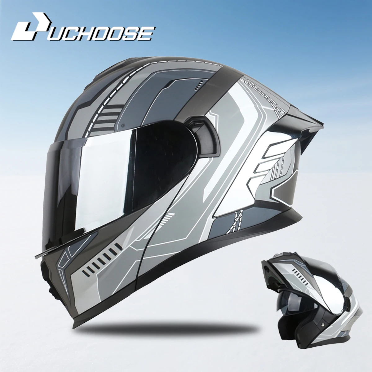 815 Uchoose DOT Approved Full Face Helmet Crash Motorbike Protective Gear Men Women Flip Up Helmet Motorcycle Double Sun Visor
815 Uchoose DOT Approved Full Face Helmet Crash Motorbike Protective Gear Men Women Flip Up Helmet Motorcycle Double Sun Visor