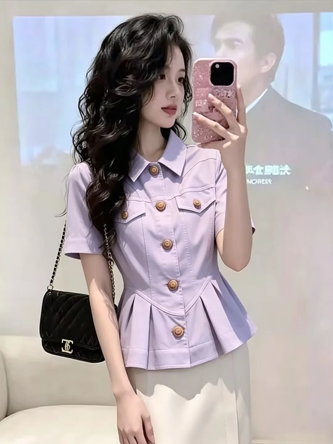 Elegant Slim Fit Women's Short Sleeve Shirt Waist Cinching Design Summer Fashion Top Quality Material Youth Commute Wear
Elegant Slim Fit Women's Short Sleeve Shirt Waist Cinching Design Summer Fashion Top Quality Material Youth Commute Wear
