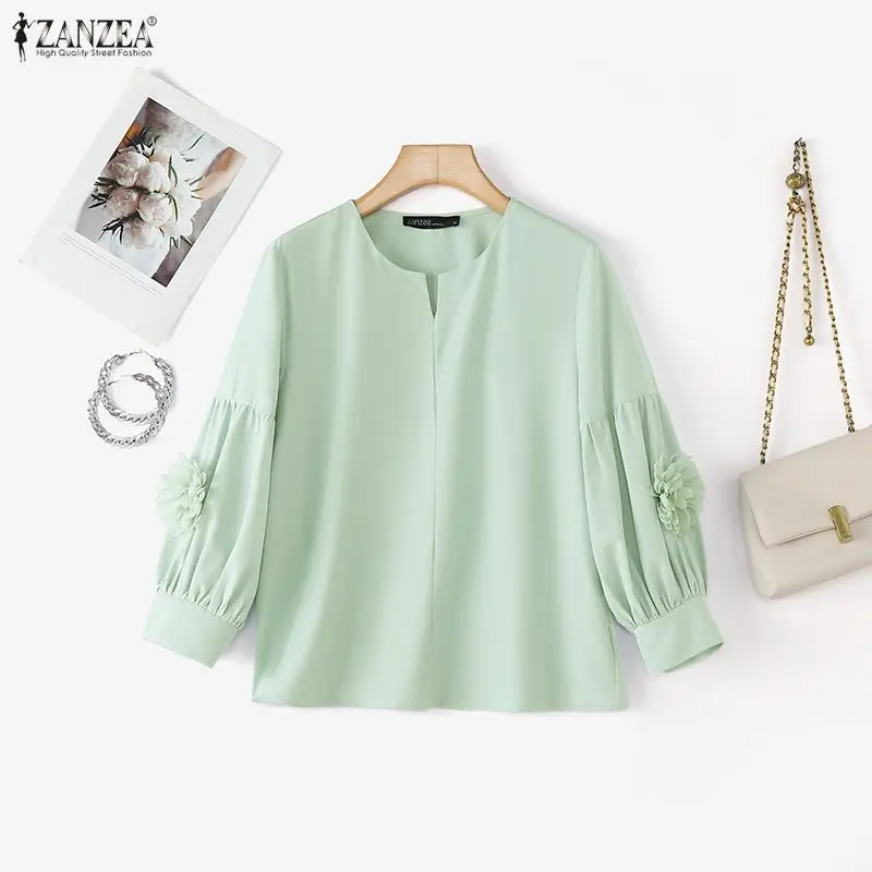 Summer Spring ZANZEA Women Blouses Elegant Solid Floral Patchwork Tops OL Work Party Blouse 3/4 Sleeve Blusas Tee Streetwear
Summer Spring ZANZEA Women Blouses Elegant Solid Floral Patchwork Tops OL Work Party Blouse 3/4 Sleeve Blusas Tee Streetwear