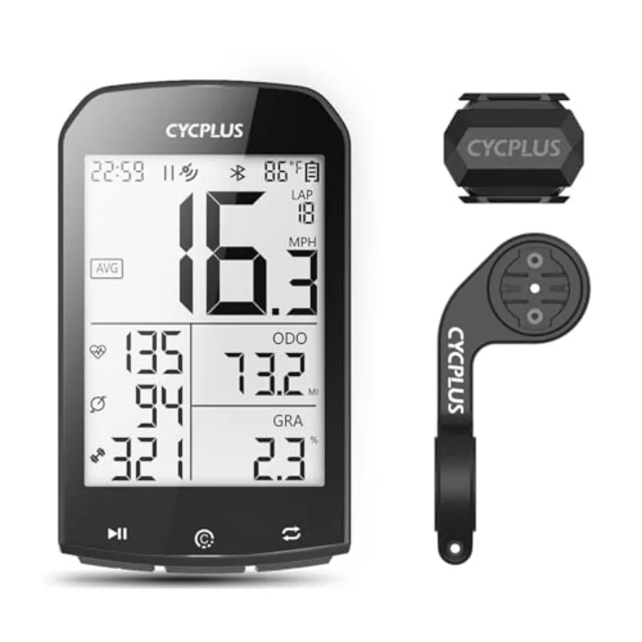 GPS Wirel Bike Computer, Cycling Computer GPS with Bluetooth/ANT+, Bike Speedometer with 2.9" LCD Screen, Auto Backlight IPX6 W
GPS Wirel Bike Computer, Cycling Computer GPS with Bluetooth/ANT+, Bike Speedometer with 2.9" LCD Screen, Auto Backlight IPX6 W
