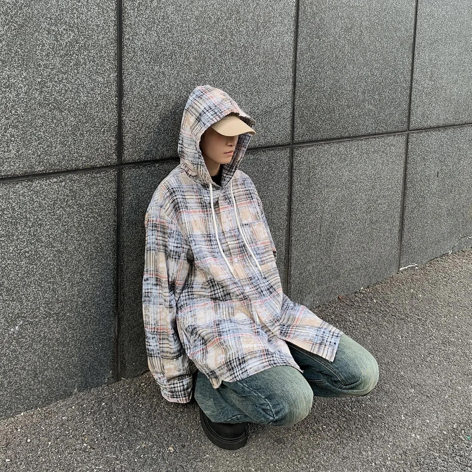 Women's Retro Tie Dye Hooded Plaid Long Sleeved Shirt Spring Autumn Casual Street Female Single Breasted Thin Tops
Women's Retro Tie Dye Hooded Plaid Long Sleeved Shirt Spring Autumn Casual Street Female Single Breasted Thin Tops