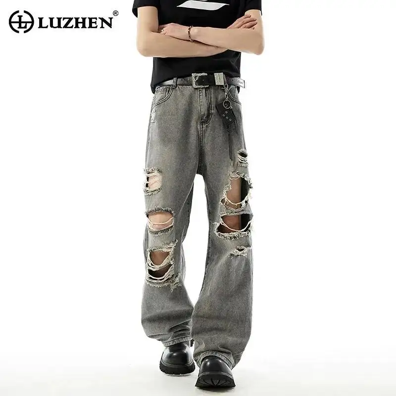 LUZHEN 2026 Summer Personalized Wornout Broken Hole Design Straight Jeans Men Fashion Original Vintage Style Denim Pants JY6702
LUZHEN 2026 Summer Personalized Wornout Broken Hole Design Straight Jeans Men Fashion Original Vintage Style Denim Pants JY6702