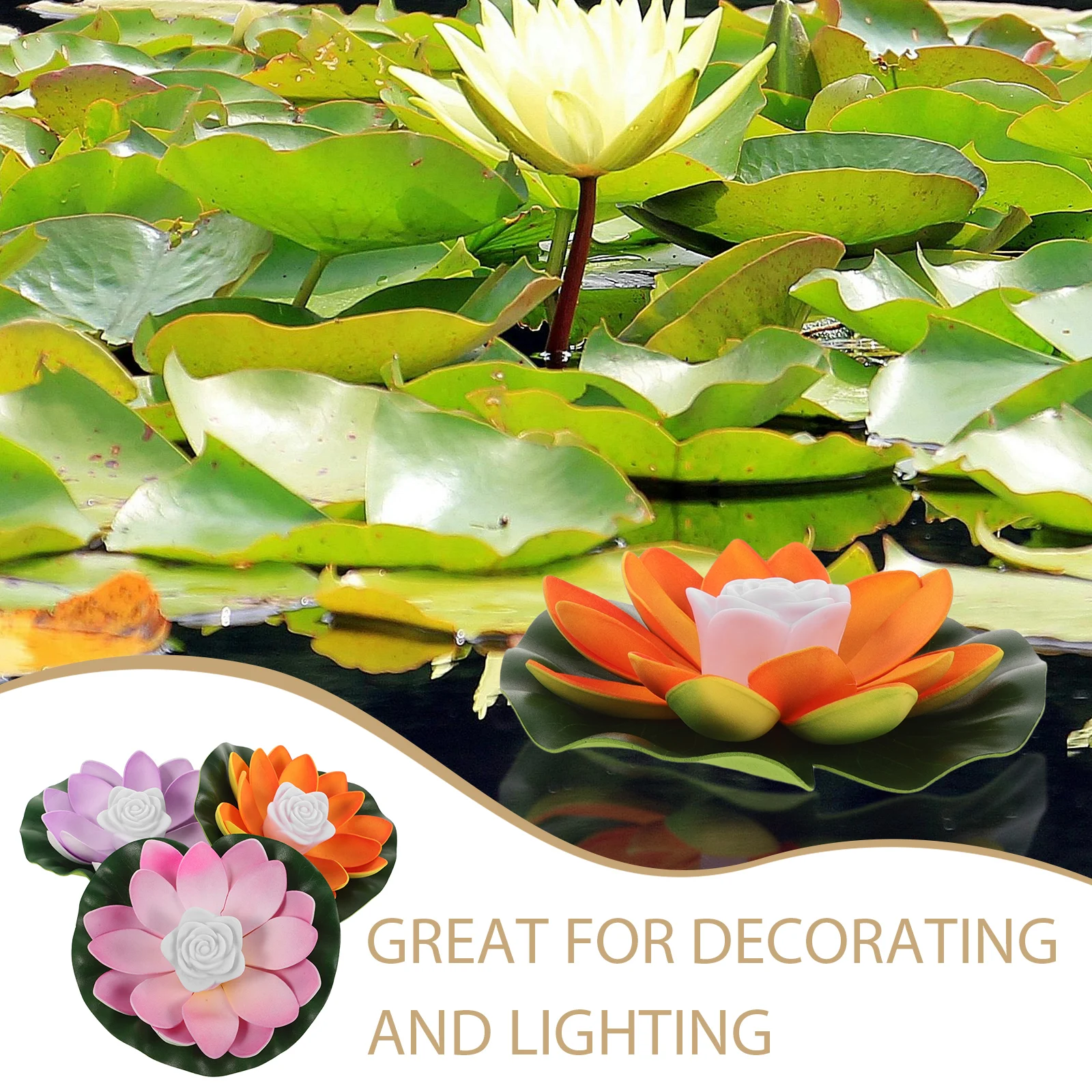 3Pcs Lotus Pond Pool Water Lily Led Plastic Flower Decoration Outdoor Buddha Waterproof
3Pcs Lotus Pond Pool Water Lily Led Plastic Flower Decoration Outdoor Buddha Waterproof