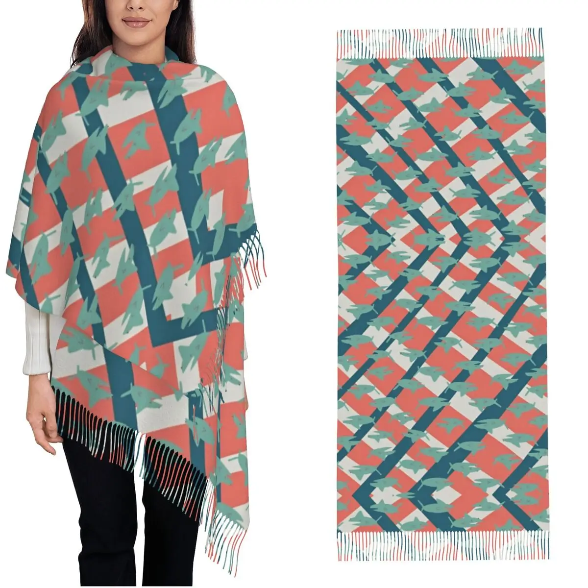 Women's Scarf with Tassel Simple Sharks Long Winter Warm Shawl and Wrap Starry Whale Sharks Daily Wear Cashmere Scarf
Women's Scarf with Tassel Simple Sharks Long Winter Warm Shawl and Wrap Starry Whale Sharks Daily Wear Cashmere Scarf