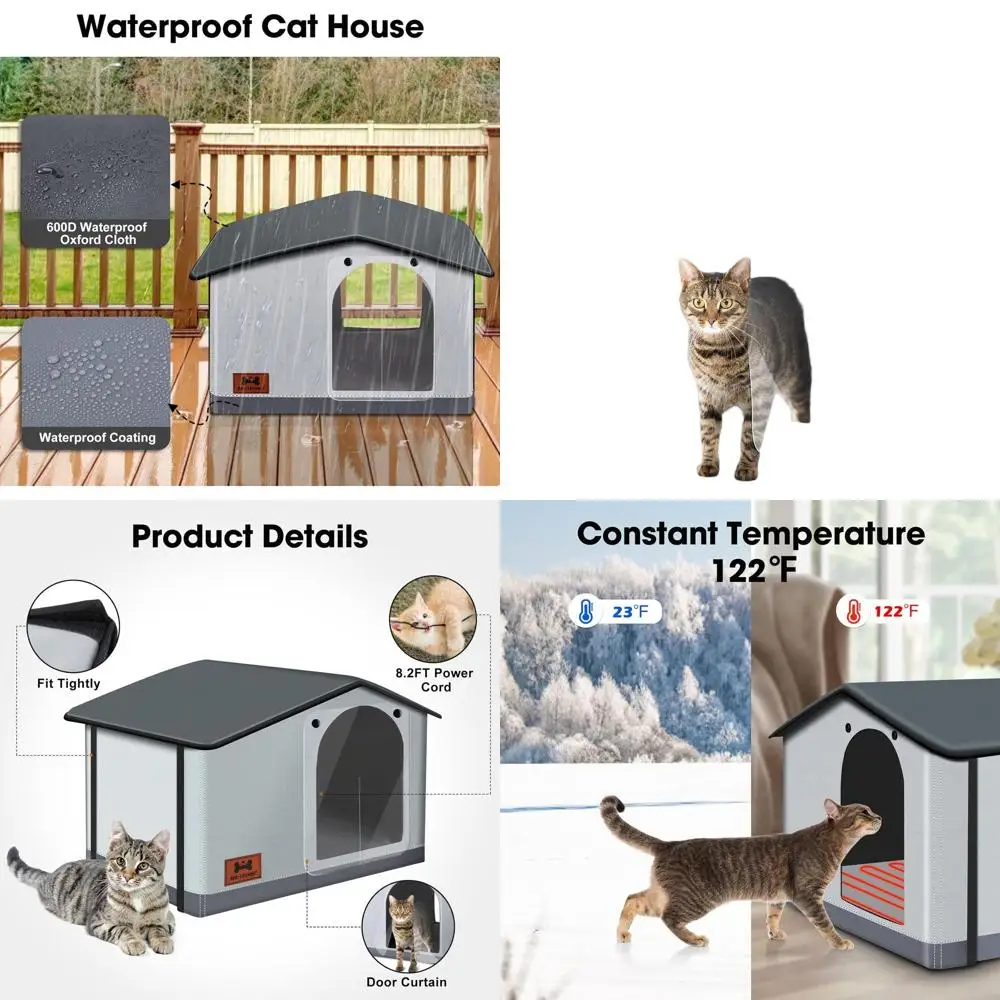Weatherproof Indoor/Outdoor Insulated Heated Cat House with Warming Pad, Suitable for Feral Cats & Small Dogs, 20x17x16
Weatherproof Indoor/Outdoor Insulated Heated Cat House with Warming Pad, Suitable for Feral Cats & Small Dogs, 20x17x16