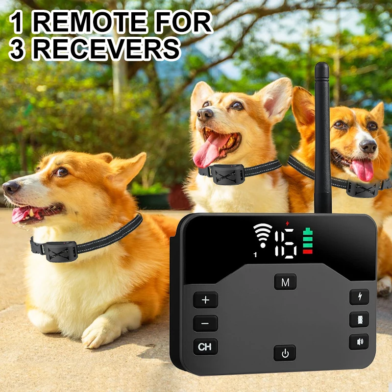 Two-In-One Wireless Electronic Dog Fence System and Remote Training Collar, Buzzer Sound, with Adjustable Vibration and Pet Grouting Function, Suitable for All Dogs
Two-In-One Wireless Electronic Dog Fence System and Remote Training Collar, Buzzer Sound, with Adjustable Vibration and Pet Grouting Function, Suitable for All Dogs