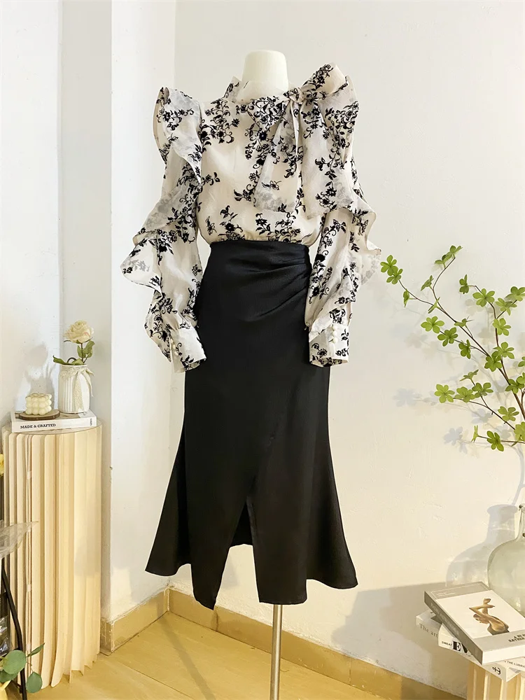 Ruffled Lace Up Pullover Shirt Sweet O Neck Bow Casual All-match Blouses Japan French Fungus Fresh Minority Tops
Ruffled Lace Up Pullover Shirt Sweet O Neck Bow Casual All-match Blouses Japan French Fungus Fresh Minority Tops