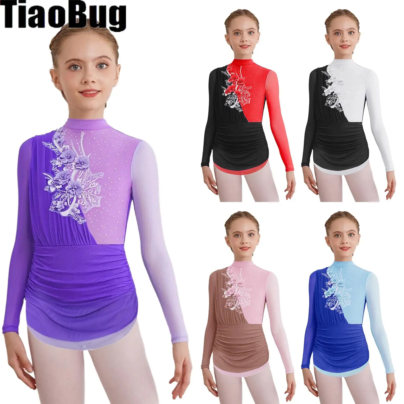 Kids Girls Sheer Mesh Lyrical Dress Mock Neck Long Sleeves Delicate Shiny Rhinestones Color Block Ruched Figure Skating Dress
Kids Girls Sheer Mesh Lyrical Dress Mock Neck Long Sleeves Delicate Shiny Rhinestones Color Block Ruched Figure Skating Dress