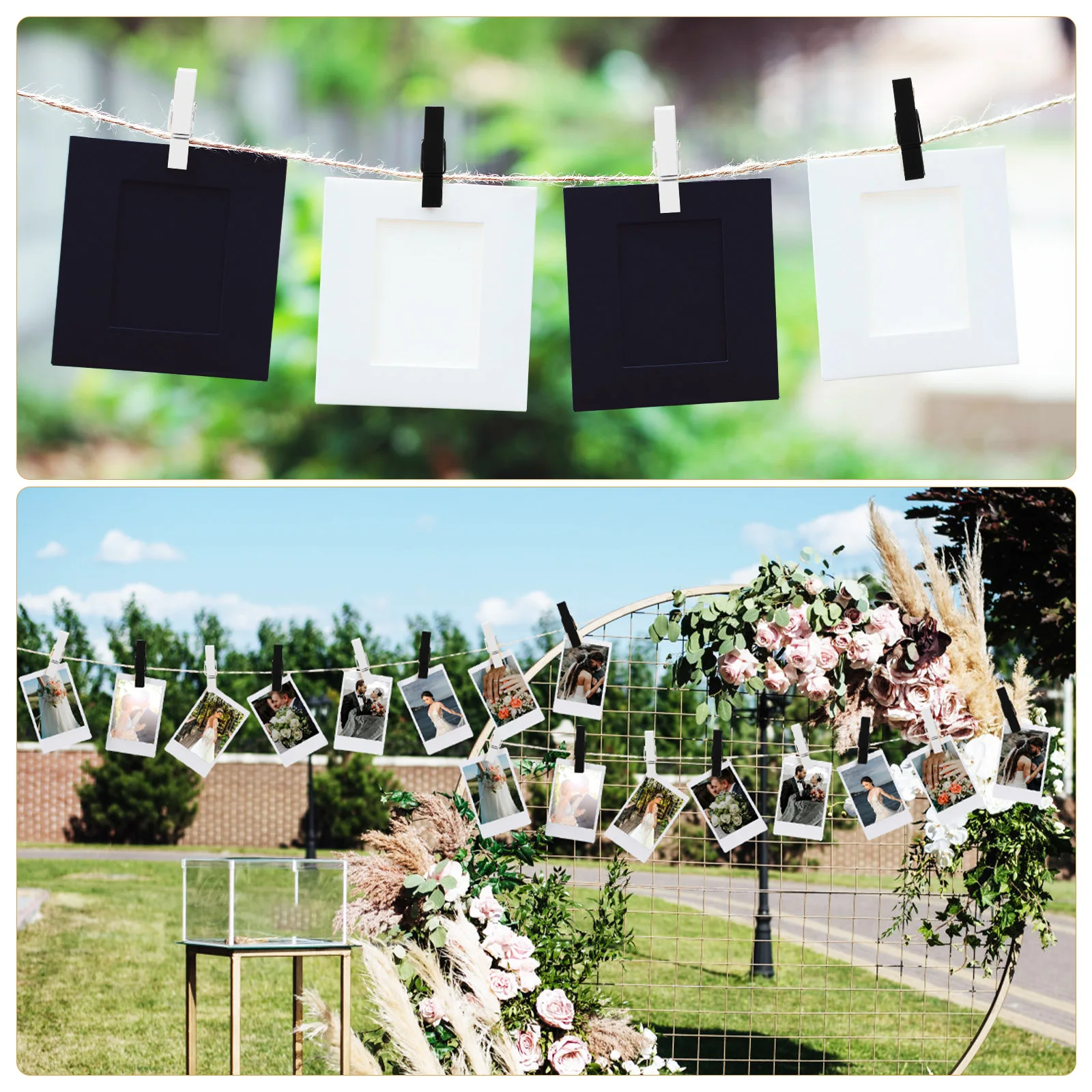 100 pcs Decorative Clips 50 White 50 Black Firm Grip Multi Purpose Photo Wall Clothes Drying Food Sealing Wooden Clamps Storage
100 pcs Decorative Clips 50 White 50 Black Firm Grip Multi Purpose Photo Wall Clothes Drying Food Sealing Wooden Clamps Storage