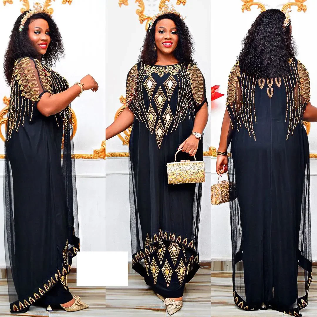 Fake Two-Piece African Dresses for Women 2025 Traditional Nigeria Mesh Hot Drill Caftan Dress Abaya Musulman Robe Femme Clothes
Fake Two-Piece African Dresses for Women 2025 Traditional Nigeria Mesh Hot Drill Caftan Dress Abaya Musulman Robe Femme Clothes