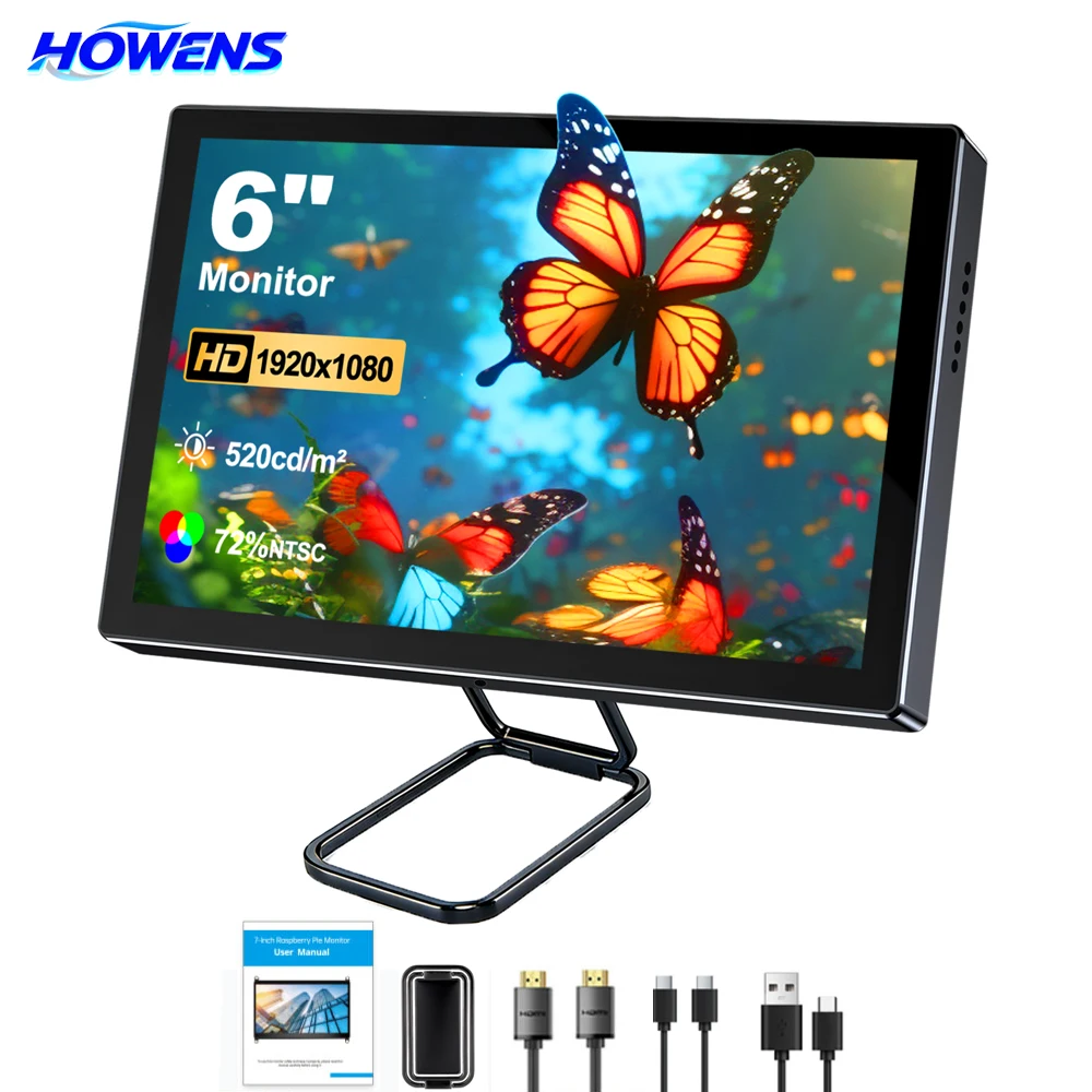 Портативный монитор HOWENS 1920*1080 6 дюймов 60 Гц для ноутбуков, Xbox, PS4/5, Switch, TV Box, мобильных телефонов, ПК, с поддержкой VESA и Type-C
Портативный монитор HOWENS 1920*1080 6 дюймов 60 Гц для ноутбуков, Xbox, PS4/5, Switch, TV Box, мобильных телефонов, ПК, с поддержкой VESA и Type-C
