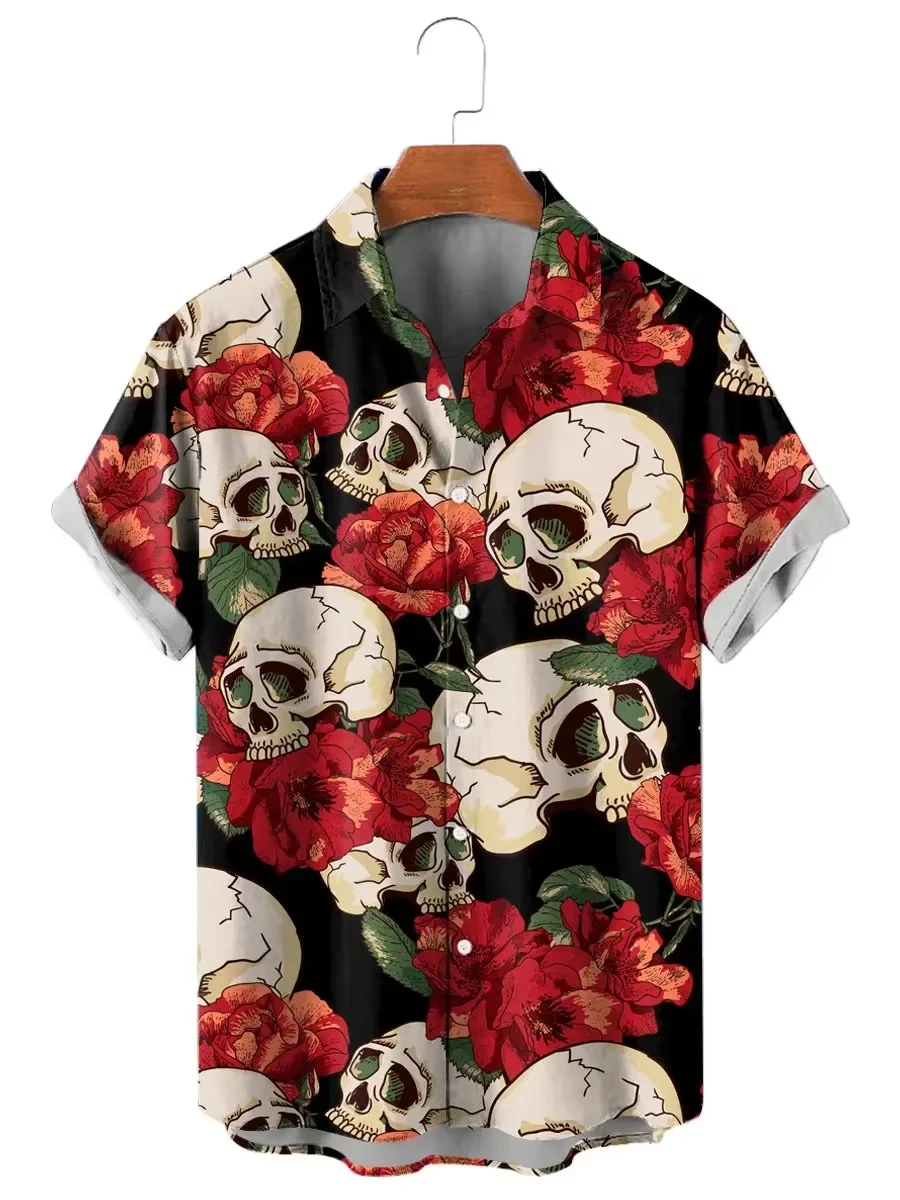 Fashion Skull Floral Men's Shirts Funny Skull 3D Print Streetwear Short Sleeve Tees Hawaiian Shirt Summer Casual Men Clothes
Fashion Skull Floral Men's Shirts Funny Skull 3D Print Streetwear Short Sleeve Tees Hawaiian Shirt Summer Casual Men Clothes