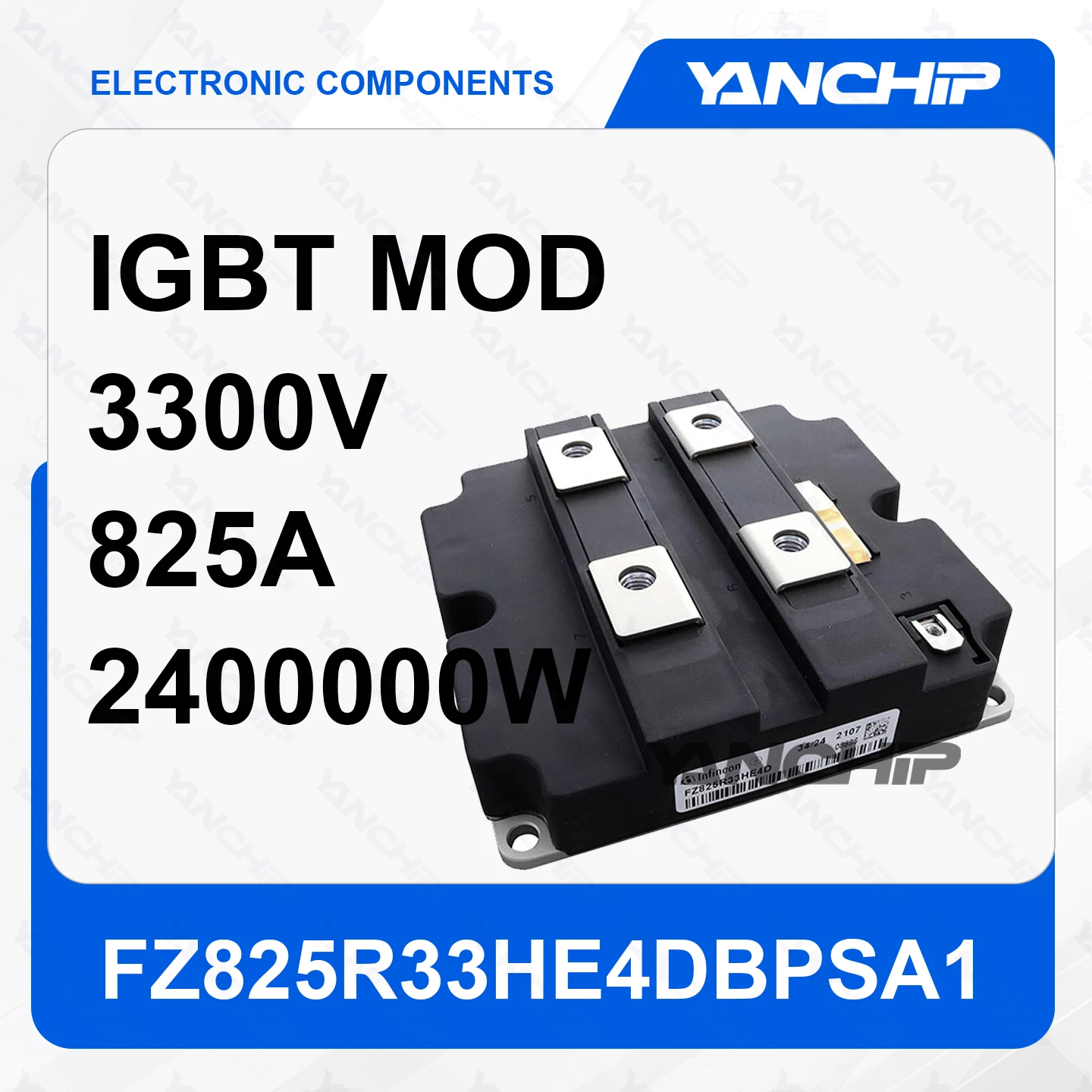 IGBT module FZ825R33HE4DBPSA1 Trench type field stop single switch 3300V 825A 2400000W Base mounting AG-IHVB130-3 2.65V @ 15V,
IGBT module FZ825R33HE4DBPSA1 Trench type field stop single switch 3300V 825A 2400000W Base mounting AG-IHVB130-3 2.65V @ 15V,