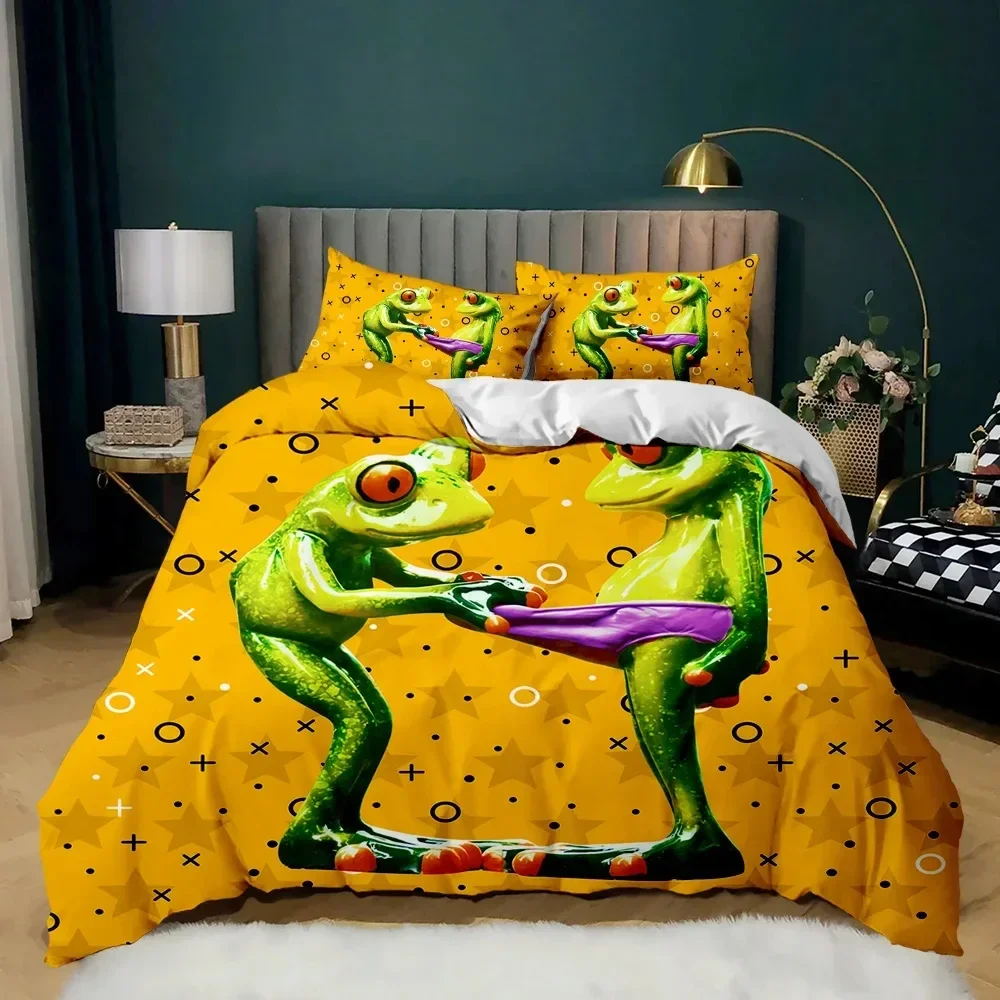 Frog Duvet Cover Set Reptile Wildlife Animal Comforter Cover for Teens Adults Twin Double Queen King Size Polyester Qulit Cover
Frog Duvet Cover Set Reptile Wildlife Animal Comforter Cover for Teens Adults Twin Double Queen King Size Polyester Qulit Cover