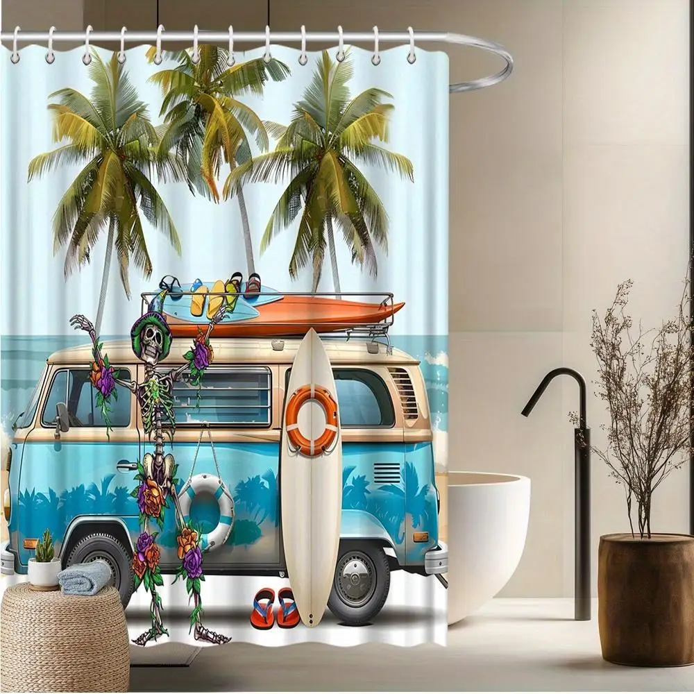 Tropical Vibes Shower Curtain Bohemian VW Van Beach Summer Boho Ocean Style Bathroom Curtain for Unique Home Decor
Tropical Vibes Shower Curtain Bohemian VW Van Beach Summer Boho Ocean Style Bathroom Curtain for Unique Home Decor