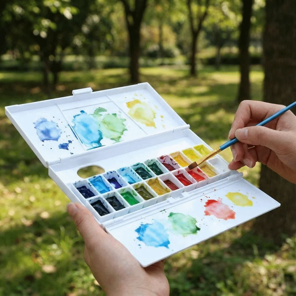 Foldable Watercolor Pigment Box 24 Grids Reusable Travel Painting Palette Professional Easy Open Paint Pigment Tray Student
Foldable Watercolor Pigment Box 24 Grids Reusable Travel Painting Palette Professional Easy Open Paint Pigment Tray Student