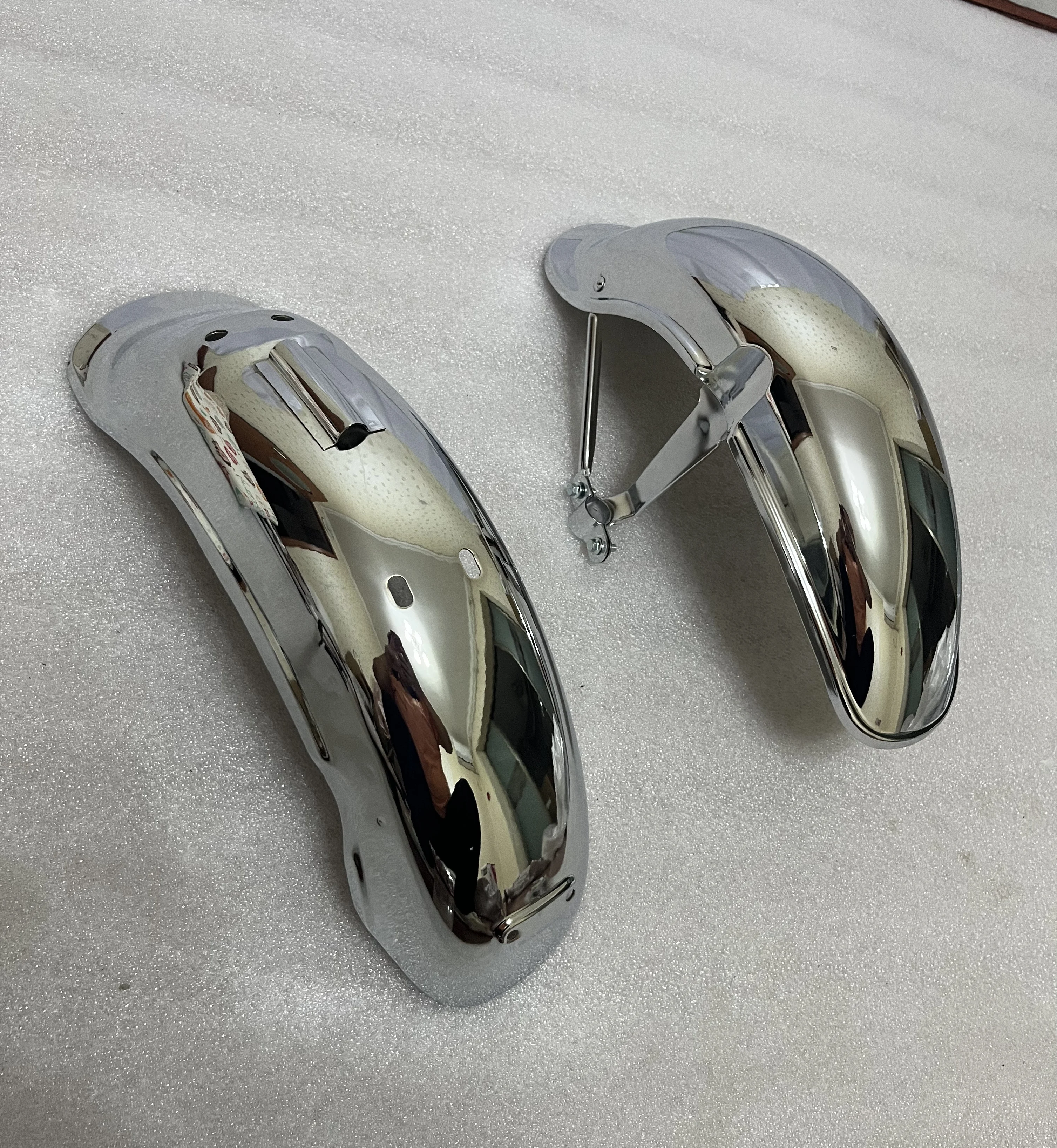 new set of chrome plated fenders designed for Honda Chaly CF550 and CF70 reproduction
new set of chrome plated fenders designed for Honda Chaly CF550 and CF70 reproduction