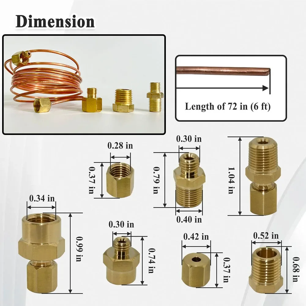 72' Universal Mechanical Oil Pressure Gauge with Copper Line Tubing Install Kit Auto Modification Accessories for Vehicle
72' Universal Mechanical Oil Pressure Gauge with Copper Line Tubing Install Kit Auto Modification Accessories for Vehicle