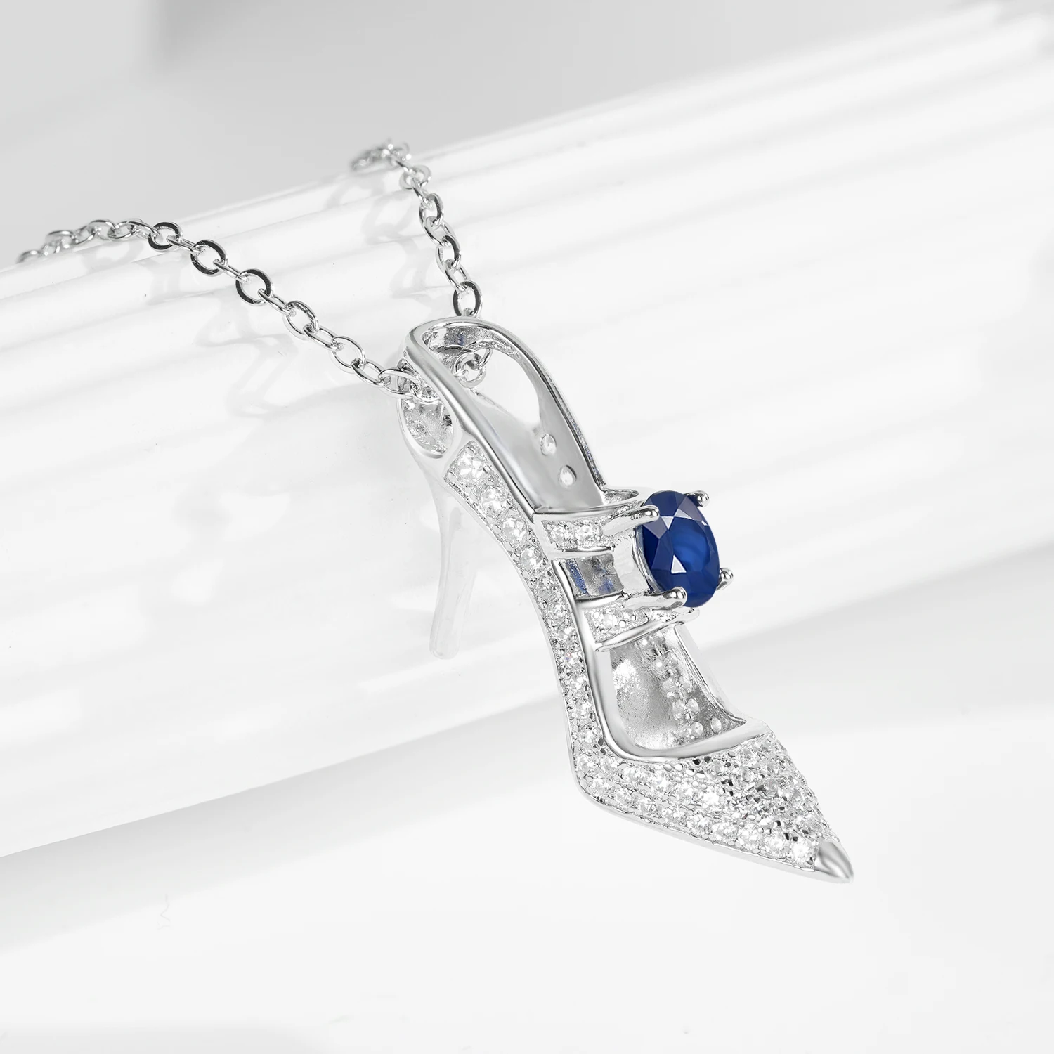 SILE Charm 925 Sterling Silver High Heel Shoe Pendant Necklaces For Women Natural Sapphire CZ Jewelry Clavicle Chain Party Jewel
SILE Charm 925 Sterling Silver High Heel Shoe Pendant Necklaces For Women Natural Sapphire CZ Jewelry Clavicle Chain Party Jewel