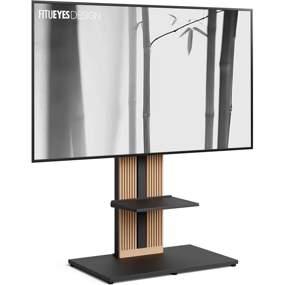 Поворотная подставка для телевизора для экранов 55–88.: высокая напольная подставка в скандинавском стиле с усиленным основанием, открытой полкой и скрытым хранилищем.
Поворотная подставка для телевизора для экранов 55–88.: высокая напольная подставка в скандинавском стиле с усиленным основанием, открытой полкой и скрытым хранилищем.