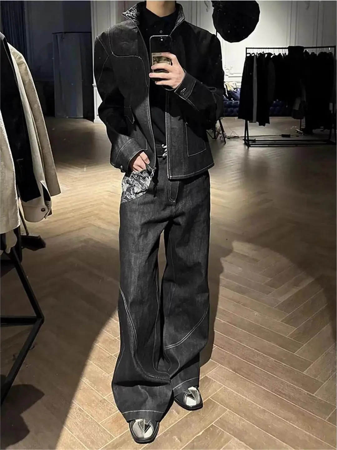 Retro American Waed Denim Jeans Casual Straight Leg Loose Fit Men's Women's Street Sle Jeans ket Detail Leisure Trousers
Retro American Waed Denim Jeans Casual Straight Leg Loose Fit Men's Women's Street Sle Jeans ket Detail Leisure Trousers