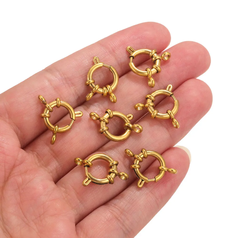 4pcs Stainless Steel Gold Round Spring Clasps Hooks for Bracelet Necklace Clasp Connectors DIY Jewelry Making Supplies Findings
4pcs Stainless Steel Gold Round Spring Clasps Hooks for Bracelet Necklace Clasp Connectors DIY Jewelry Making Supplies Findings