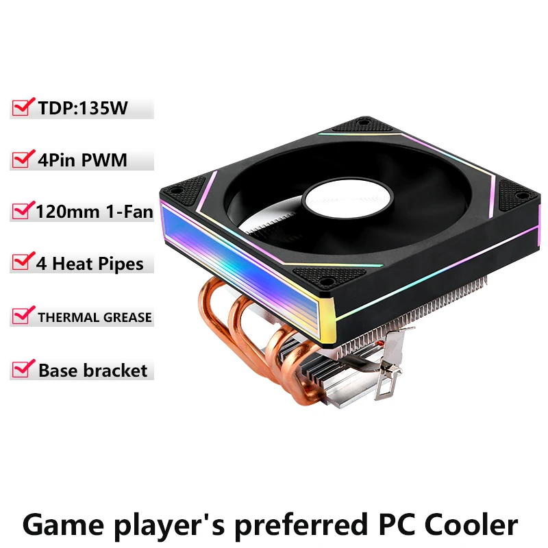 120mm Fan 4pin/PWM Mute PC Horizontal CPU Cooler 2/4 Heat Pipe Air-cooled install LGA115x 2011 1200 1700 AMD am3 am4 x79 x99 am5
120mm Fan 4pin/PWM Mute PC Horizontal CPU Cooler 2/4 Heat Pipe Air-cooled install LGA115x 2011 1200 1700 AMD am3 am4 x79 x99 am5