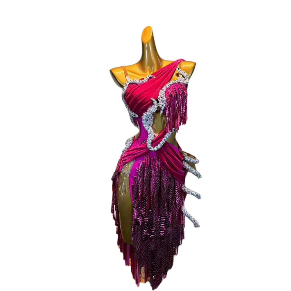Latin Dance Dress High-end Customized Hollow Snake Pattern Design Tango Women, Adults, Children's Stage Professional Clothing
Latin Dance Dress High-end Customized Hollow Snake Pattern Design Tango Women, Adults, Children's Stage Professional Clothing
