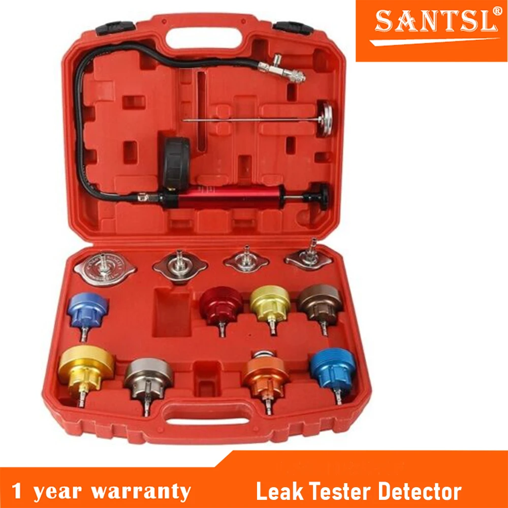14Pcs Radiator Pump Pressure Leak Tester Detector Coolant System Test Tool Set
14Pcs Radiator Pump Pressure Leak Tester Detector Coolant System Test Tool Set