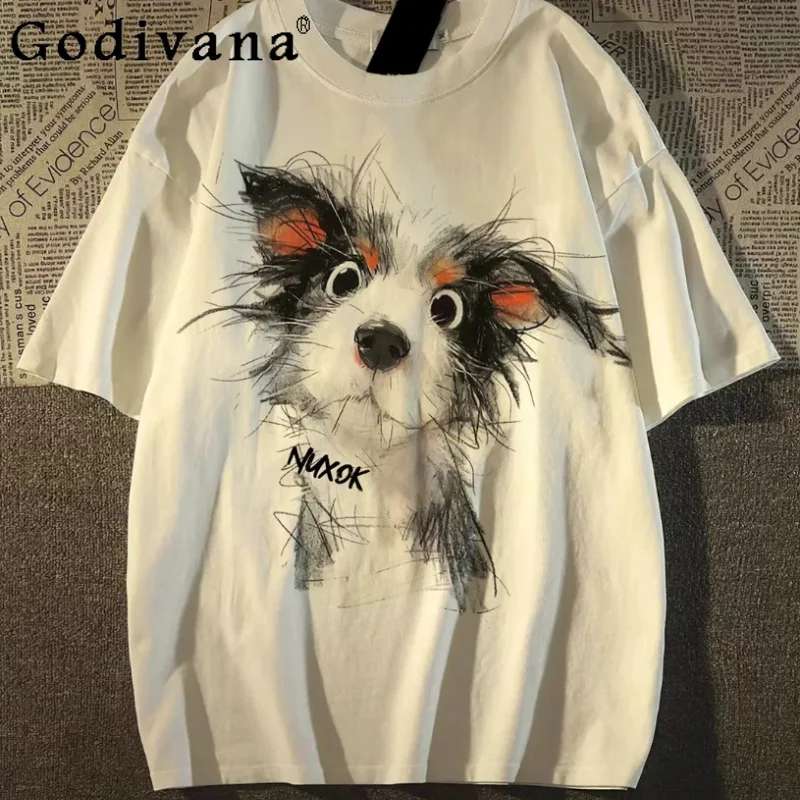 Large Size New Summer Retro Print Short Sleeve Cotton T-shirt Women Fashion Loose American Sweet Simple Leisure Crew Neck Top
Large Size New Summer Retro Print Short Sleeve Cotton T-shirt Women Fashion Loose American Sweet Simple Leisure Crew Neck Top