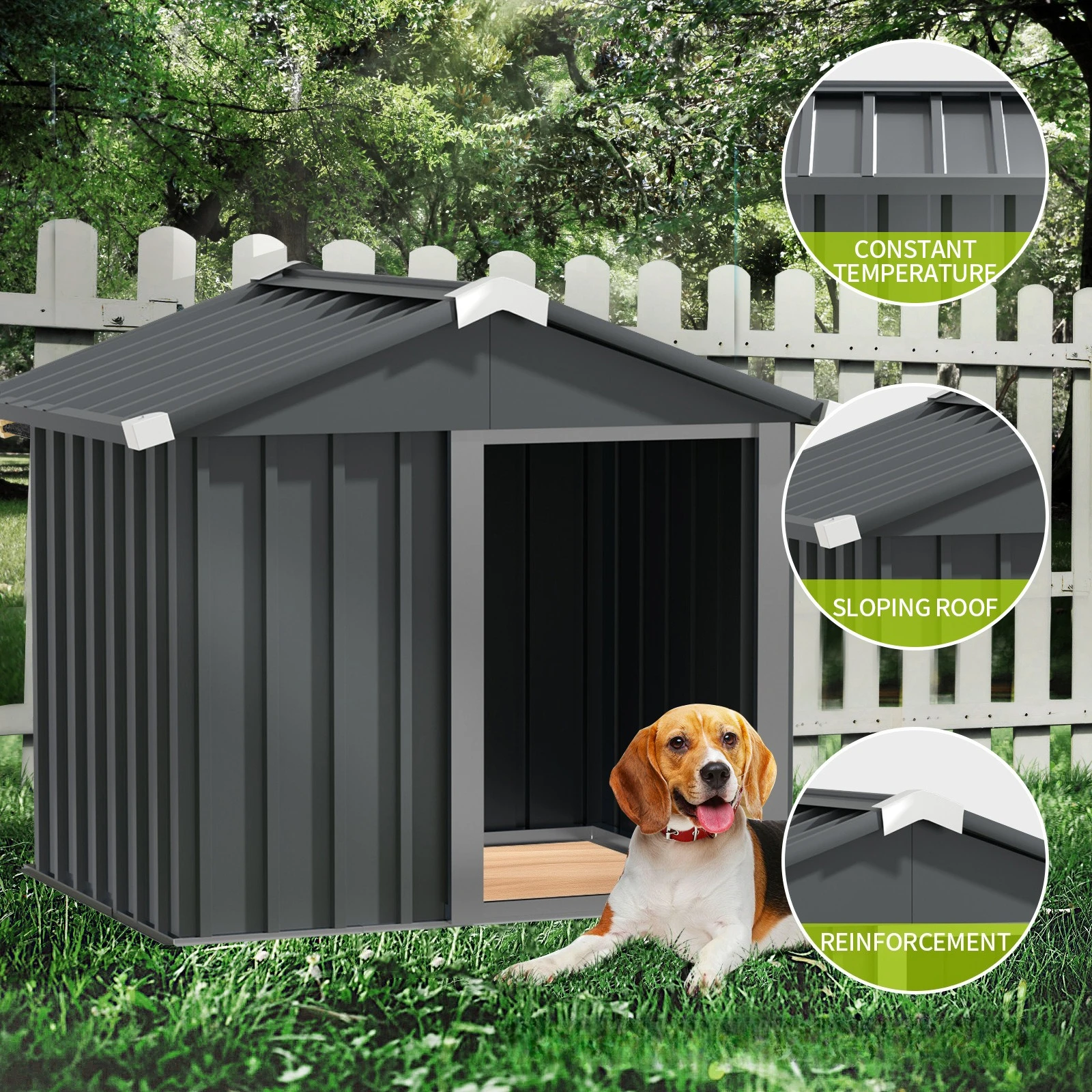 Outdoor pet room, steel windproof and rainproof pet house, simple dog cage
Outdoor pet room, steel windproof and rainproof pet house, simple dog cage