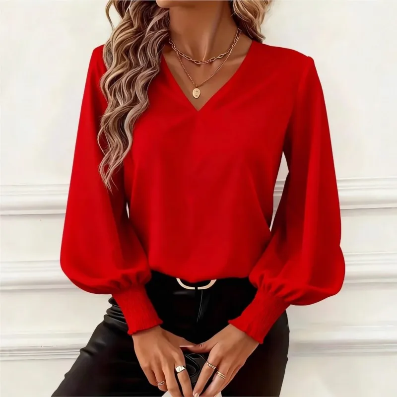 Women's Blouses New Spring Autumn V-neck Lantern Sleeve Design Fashion And Versatile Shirt For Women Casual Women Clothing 2026
Women's Blouses New Spring Autumn V-neck Lantern Sleeve Design Fashion And Versatile Shirt For Women Casual Women Clothing 2026
