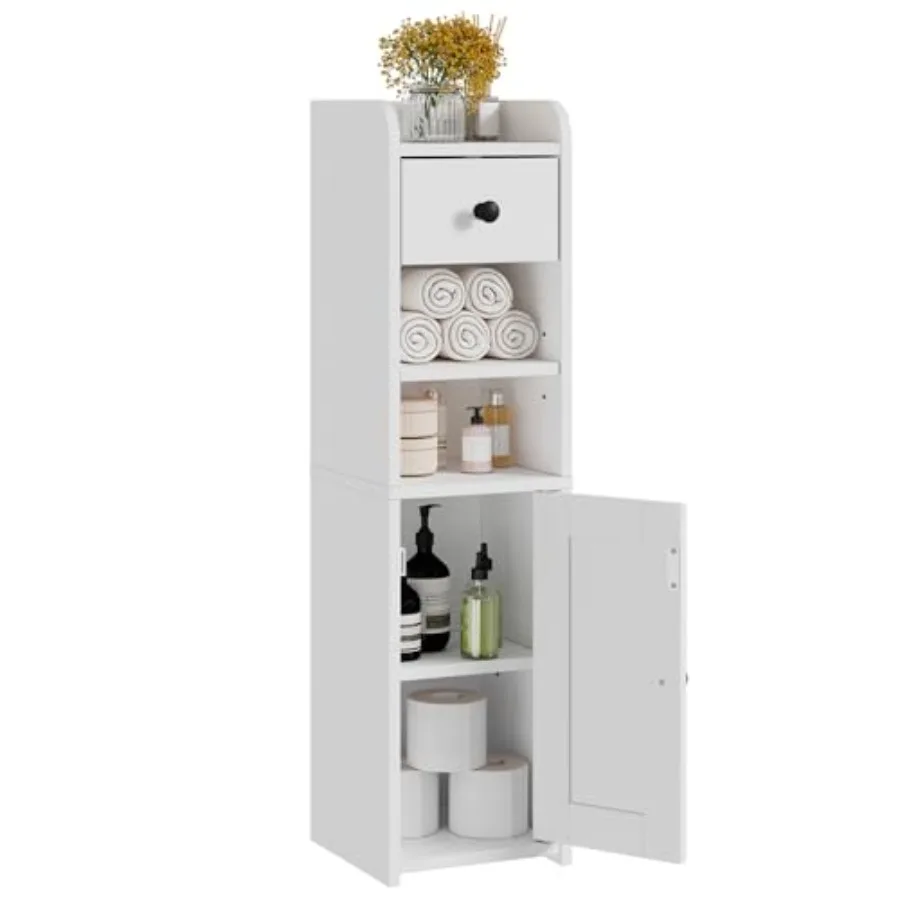 Small Bathroom Storage Cabinet, Narrow Toilet Paper Holder, Corner Floor Cabinet with Doors and Drawer for Small Space, Adjusta
Small Bathroom Storage Cabinet, Narrow Toilet Paper Holder, Corner Floor Cabinet with Doors and Drawer for Small Space, Adjusta