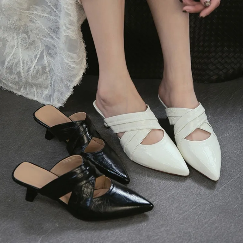 2026 Temperament Pointed Toe Thin Heel Slippers Summer New Genuine Leather Fashionable Versatile Women's Slip-on Shoes
2026 Temperament Pointed Toe Thin Heel Slippers Summer New Genuine Leather Fashionable Versatile Women's Slip-on Shoes