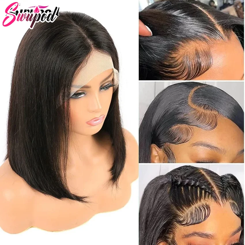Swupod 13x4 HD Lace Front Bob Wig for Women Straight Short Remy Human Hair Natural Black Color Frontal Glueless Pre Plucked
Swupod 13x4 HD Lace Front Bob Wig for Women Straight Short Remy Human Hair Natural Black Color Frontal Glueless Pre Plucked