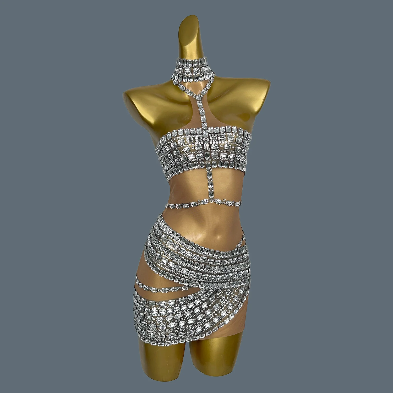 New Silver Rhinestones Sexy Backless Dress Women Birthday Celebrate Outfit Evening Stage Performance Dancer Costume Fangtang
New Silver Rhinestones Sexy Backless Dress Women Birthday Celebrate Outfit Evening Stage Performance Dancer Costume Fangtang