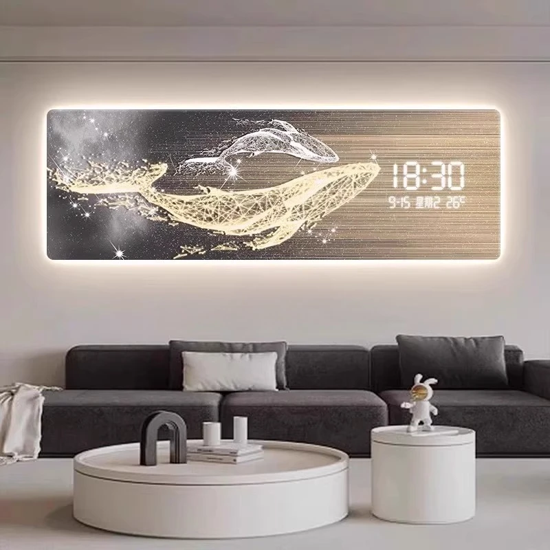 Modern Sofa Background Wall Decoration Digital Electronic Clocks Luminous Hanging Painting Wall Clock Fixed With Nails Frameless
Modern Sofa Background Wall Decoration Digital Electronic Clocks Luminous Hanging Painting Wall Clock Fixed With Nails Frameless