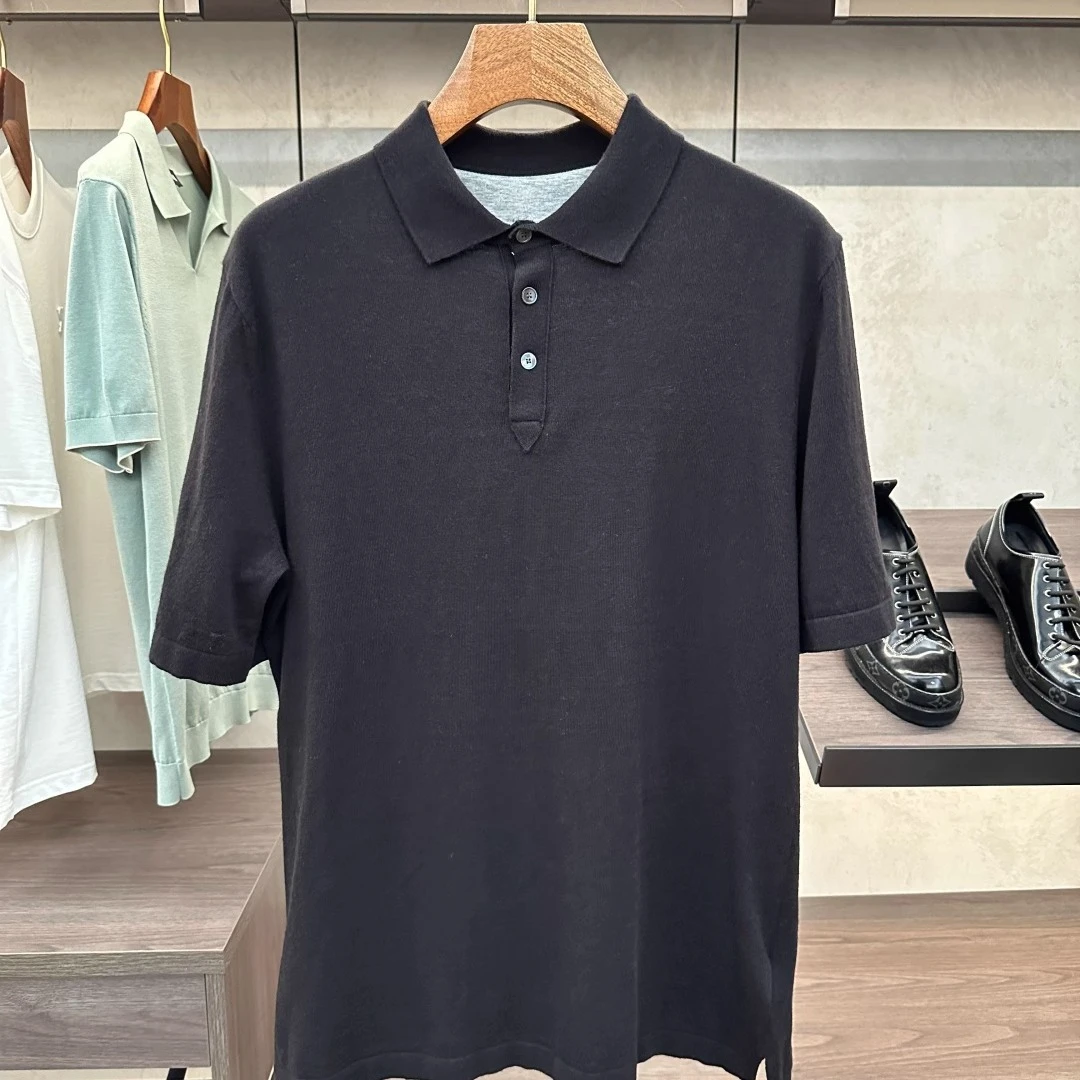 BC Italian casual lapel short-sleeved solid color knitted POLO shirt
BC Italian casual lapel short-sleeved solid color knitted POLO shirt