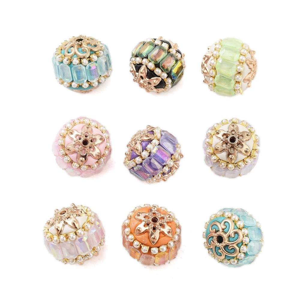 20Pcs Handmade Indonesia Beads Colorful Round Rhinestone Alloy Loose Spacer Ball Beads for DIY Necklace Jewelry Crafts Making
20Pcs Handmade Indonesia Beads Colorful Round Rhinestone Alloy Loose Spacer Ball Beads for DIY Necklace Jewelry Crafts Making