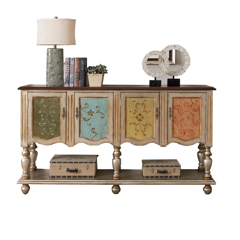 Rural Mediterranean retro solid wood painted entrance cabinet Entrance desk bookshelf Edge cabinet
Rural Mediterranean retro solid wood painted entrance cabinet Entrance desk bookshelf Edge cabinet
