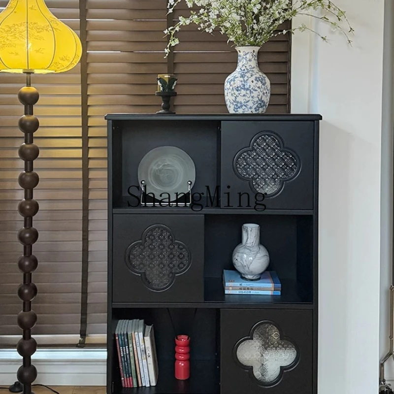 ZYH solid wood living room TV locker black retro display cabinet floor storage bookshelf
ZYH solid wood living room TV locker black retro display cabinet floor storage bookshelf