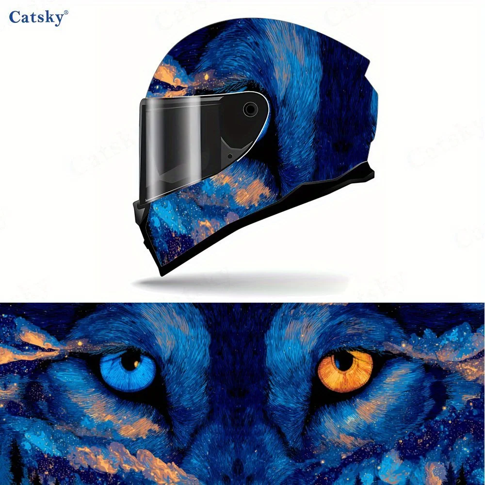 Wolf Blue and Yellow Eyes Motorcycle Helmet Decal, Waterproof Self-adhesive Helmet Vinyl Wraps Sticker, Cool DIY Graffiti Film,
Wolf Blue and Yellow Eyes Motorcycle Helmet Decal, Waterproof Self-adhesive Helmet Vinyl Wraps Sticker, Cool DIY Graffiti Film,
