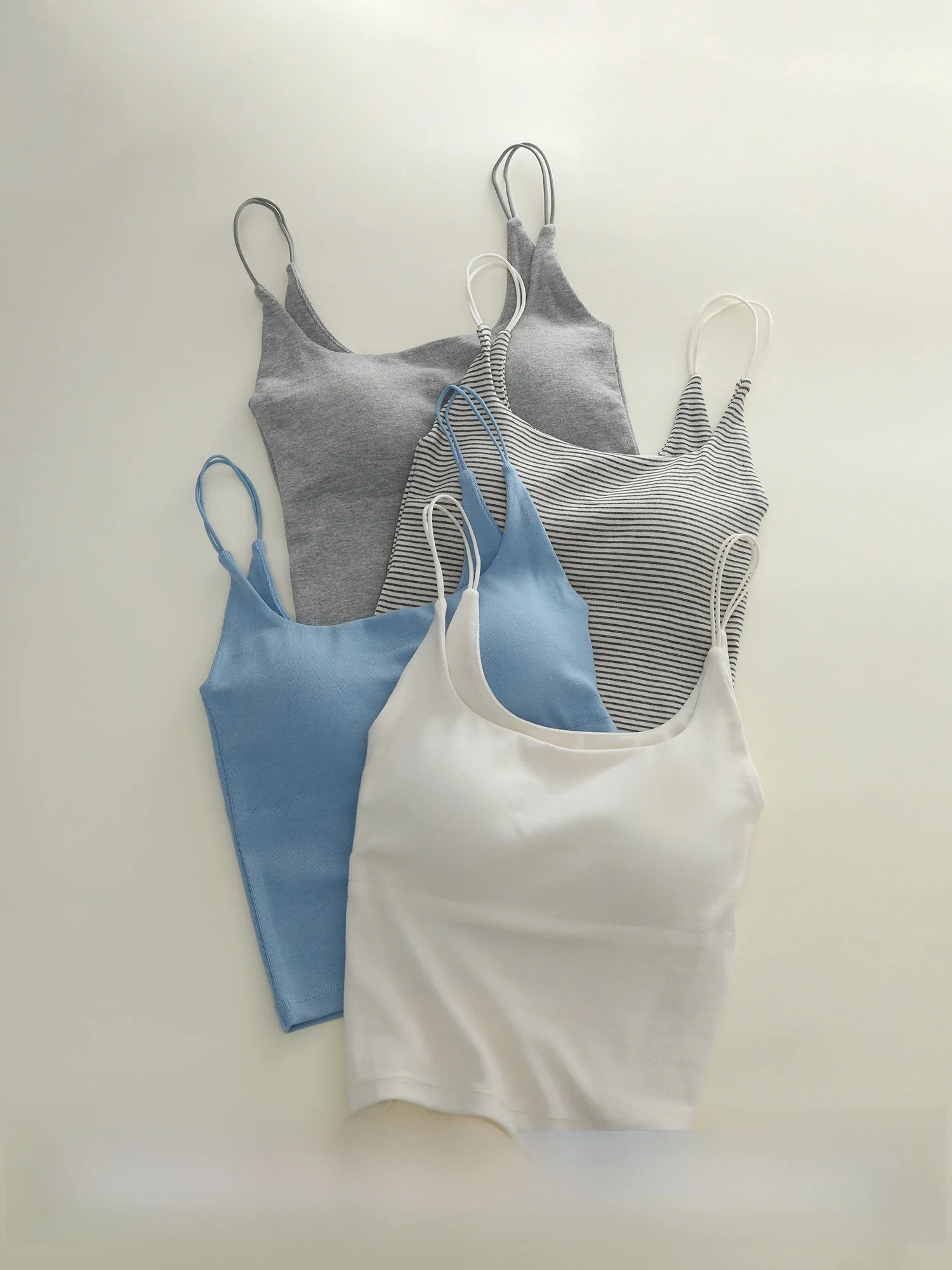 Comfortable White Striped Women's Tank Top with Chest Pad Island Breeze Stylish Outerwear Grey Inner Match Cotton Blend
Comfortable White Striped Women's Tank Top with Chest Pad Island Breeze Stylish Outerwear Grey Inner Match Cotton Blend