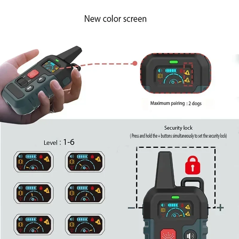 New Professional Spray Dog Training Device, Color Screen Remote Control Electronic Pet Shock Spray Anti-Barking Training Collar
New Professional Spray Dog Training Device, Color Screen Remote Control Electronic Pet Shock Spray Anti-Barking Training Collar