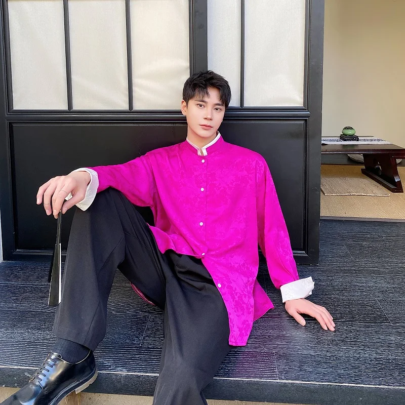 New 2025 Chinese Sle Men's irt Pink Button up Collar Slim Fit Long Sve Spring Summer Faionable Traditional Chinese E...
New 2025 Chinese Sle Men's irt Pink Button up Collar Slim Fit Long Sve Spring Summer Faionable Traditional Chinese E...